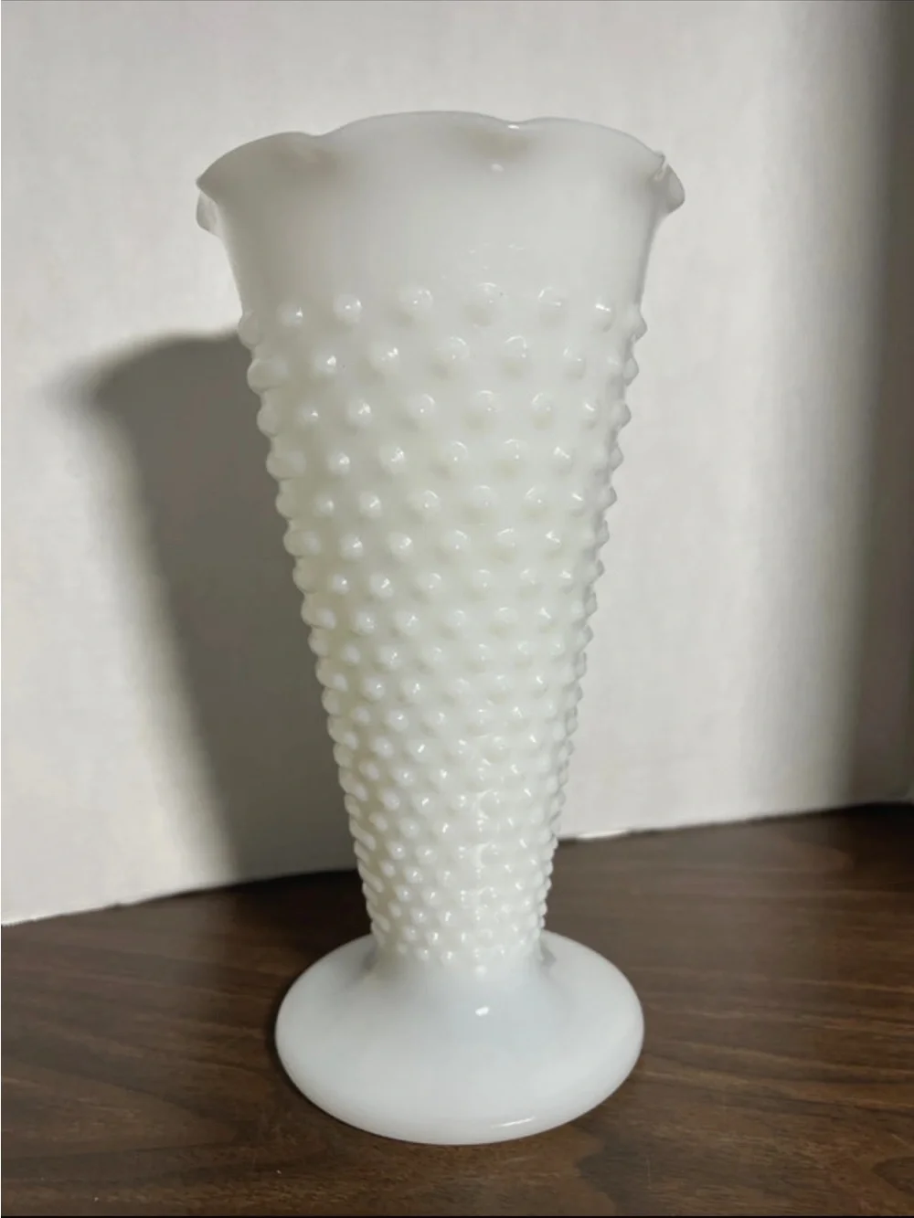 White Hobnail Milk Glass Vase